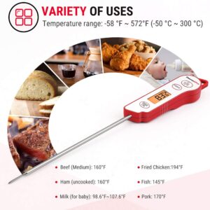 Digital Waterproof Instant Read Meat Thermometer for Grilling Cooking Food