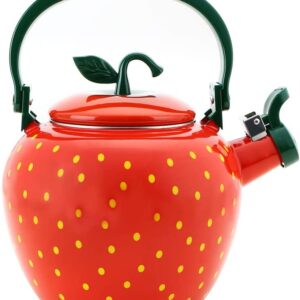 Supreme Housewares Stainless Steel Strawberry Whistling Tea Kettle